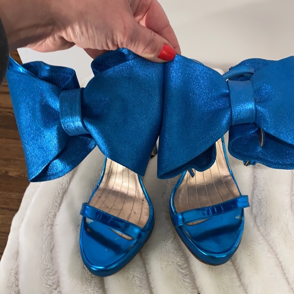 VIKTOR & ROLF Blue High Heel Bow Sandals size 37 - Picture 6 of 10